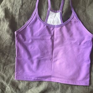 Fleo Purple Racerback Crop Tank